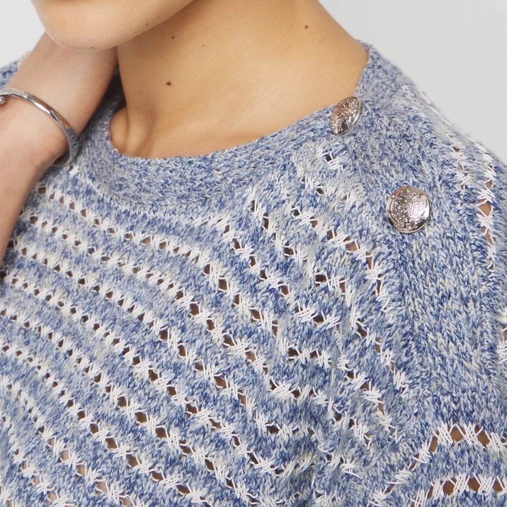 WHITE HOUSE BLACK MARKET Boat Neck Button Detail Sweater - Picture 3 of 4